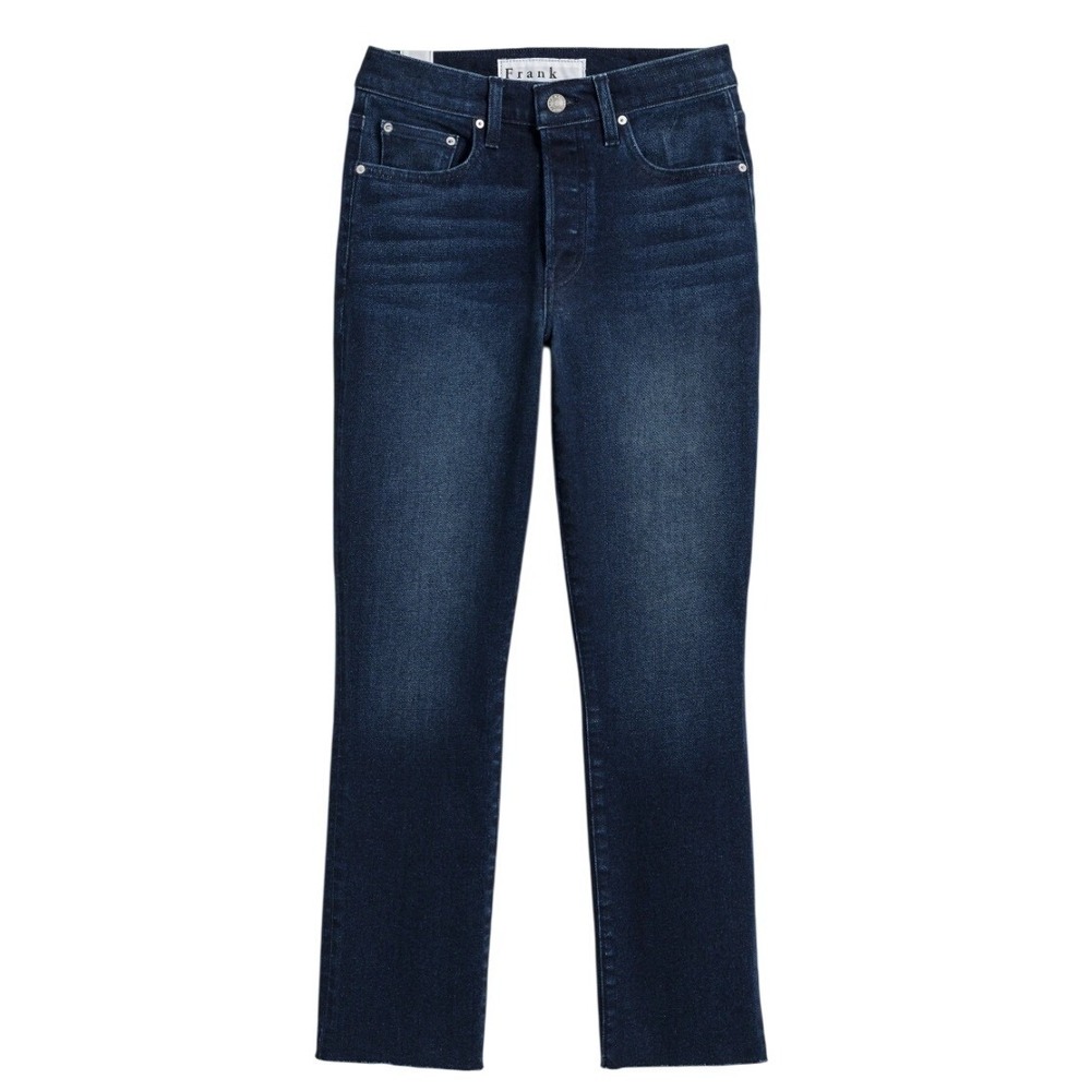 Frank & Eileen Jeans Women Size 32 Blue Cork Straight Dark Wash Everyday Denim